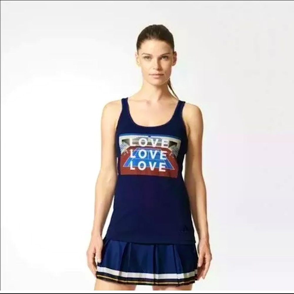 Adidas Pharrell Williams NY Love Tennis Court Tank Navy - Medium